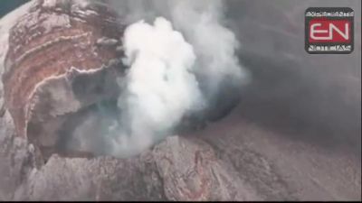 Marina sobrevuela al volcán Popocatépetl. VIDEO